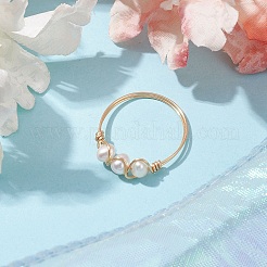 Natürliche Perle Fingerringe&nbsp;RJEW-JR00603