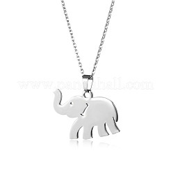 Colliers pendentifs éléphant en acier inoxydable&nbsp;PW-WGA5274-01