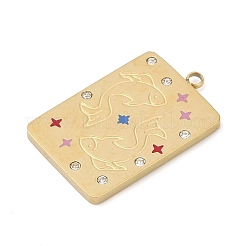 Colgantes de rhinestone de acero inoxidable 304&nbsp;STAS-D306-01G-L