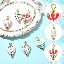 6 pendentif en porcelaine fait main&nbsp;PALLOY-FS00086