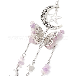 Legierung hohl Mond Schmetterling hängende Ornamente&nbsp;HJEW-TA00173-01