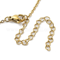 Ciondoli rotondi piatti con costellazione di zirconi cubici in acciaio inossidabile 304&nbsp;LS-STAS-S145-01E