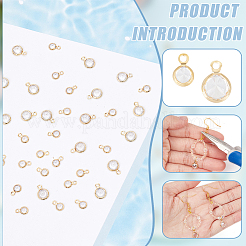 40pcs 2 colgantes de circonita cúbica micro pavé de latón de estilo&nbsp;KK-BC0013-32