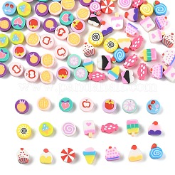100pcs 2 styles de perles d'argile polymère faites à la main&nbsp;CLAY-FP0001-11A