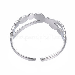 Bague de manchette ouverte croisée en acier inoxydable 304 anti-ternissement&nbsp;RJEW-T023-71P