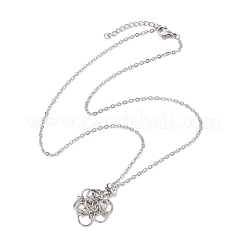 Collane con ciondolo a forma di sacchetto macramè di perle rotonde&nbsp;NJEW-JN04955-02