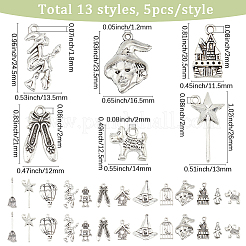 65 pz 13 stili pendenti in lega di stile tibetano&nbsp;TIBE-SC0002-48