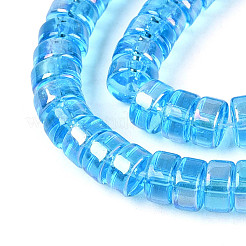Ab couleur plaqué perles de verre transparent brins&nbsp;GLAA-T026-3x6mm-T07