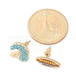 Pendientes de tuerca de circonio cúbico con micro pave de latón&nbsp;EJEW-Z080-03G-03