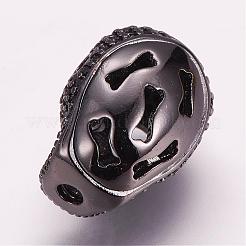 Perline zirconi micro pave  in ottone&nbsp;ZIRC-G099-17B