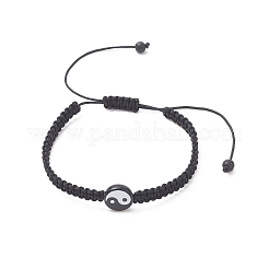 Set di braccialetti con perline intrecciate yin yang in acrilico a 2 colori&nbsp;BJEW-JB09406