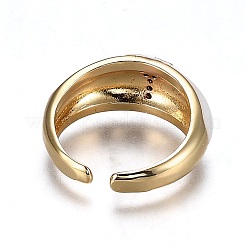 Anelli di polsino in zircone chiaro con micro pavè di ottone&nbsp;RJEW-H538-03G-Y