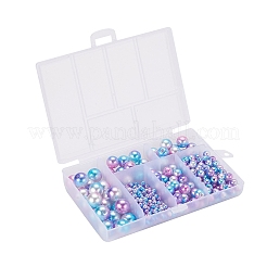 497pcs 5 cuentas de perlas de imitación de plástico abs arco iris de estilo&nbsp;OACR-YW0001-07C