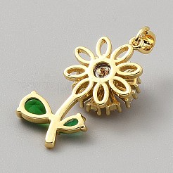 Pendentifs rotatifs en laiton avec micro pavé de zircones cubiques&nbsp;ZIRC-CJC0004-01G-03