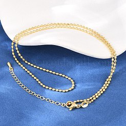 Colliers à chaîne à billes en laiton de 2 mm pour hommes et femmes&nbsp;NJEW-L012-04G
