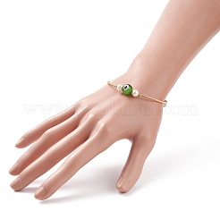 Avventurina verde naturale e lume di malocchio e braccialetto di perline naturali&nbsp;BJEW-JB08463-05