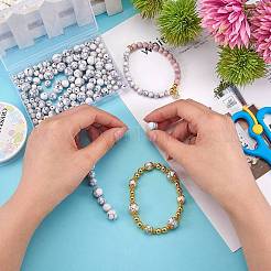 175 Stück synthetische türkisfarbene runde Perlen für die Schmuckherstellung&nbsp;DIY-SZ0006-02