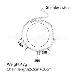 Konische Perlenkette 304 Edelstahl Panzerkette Halsketten für Männer und Frauen&nbsp;UK1086