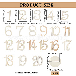 Cartes de numéros de table en bois&nbsp;DJEW-WH0034-53