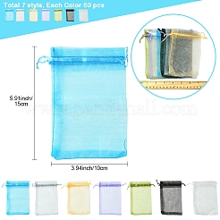 50 stücke organza taschen schmuck lagerung beutel hochzeit favor partei mesh kordelzug geschenk&nbsp;OP-FS0001-05G