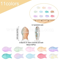 50pcs perles de verre transparentes peintes à la bombe&nbsp;GLAA-FS0002-06A