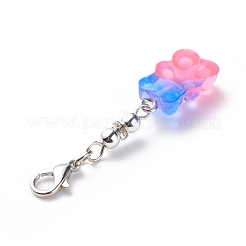 Decorazioni pendenti orsetto in resina colore sfumato trasparente&nbsp;HJEW-JM00765