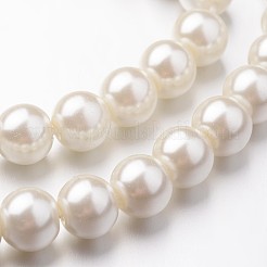 Brins de perles rondes en verre teinté écologique&nbsp;X-HY-A008-8mm-RB011