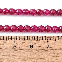 Im Labor gezüchtete Stränge roter Korundperlen&nbsp;G-Z123-A01-4mm
