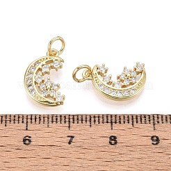 Pendentifs avec zircon cubiques à micro-pavés en laiton&nbsp;KK-T071-100G