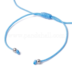 Bracelets de perles tressées en jade blanc teint naturel&nbsp;BJEW-JB09823-01