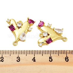 Pendentifs en laiton de placage de rack avec zircone cubique&nbsp;KK-S379-20G
