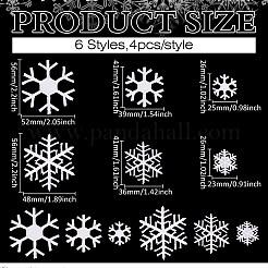 24 pieza de 6 estilos de copos de nieve de tela autoadhesivos bordados para coser apliques&nbsp;PATC-MA0001-11