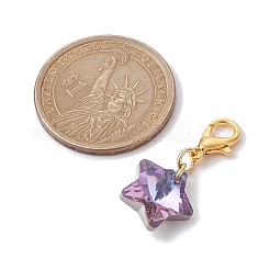 Decorazione pendente a forma di stella in vetro placcato&nbsp;HJEW-JM01583-01