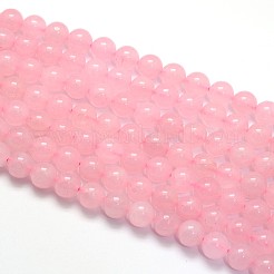 Naturel rose de rondes de quartz perles brins&nbsp;G-O047-04-6mm