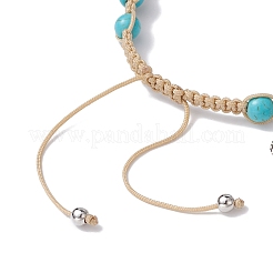 Bracelet à breloques en alliage en forme de plume&nbsp;BJEW-TA00389-02