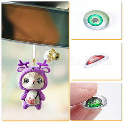 2 confezione di cabochon in vetro a fondo piatto con motivo a occhio di drago&nbsp;GGLA-PH0001-36