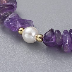 Braccialetti di perline con ametista naturale&nbsp;BJEW-JB04933-03