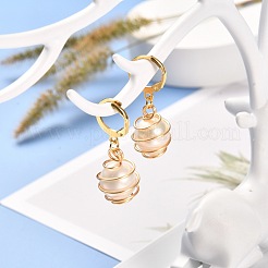 Orecchini a leva con perle d'acqua dolce naturali da donna&nbsp;EJEW-JE04620