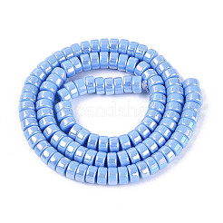 Brins de perles en verre opaque plaquées de couleur AB&nbsp;GLAA-T026-3x6mm-P07