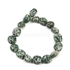 Fili di perle di diaspro spot verde naturale&nbsp;GG-CBA787B-A13