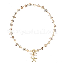 Collana con ciondolo a forma di stella marina in acciaio inossidabile 304&nbsp;NJEW-JN06567-01