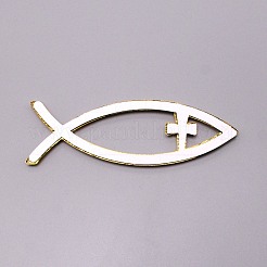 ABS Plastik Kreuz & Fisch Aufkleber Aufkleber&nbsp;FIND-WH0077-76