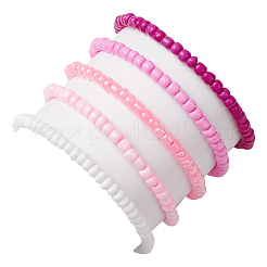 Set di braccialetti elasticizzati con perline di semi di vetro da 5 pz e 5 colori&nbsp;BJEW-MZ00127