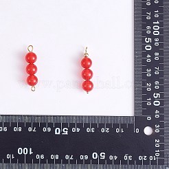 10 pièces triple naturel jade de malaisie rond breloques de connecteur perlé&nbsp;PALLOY-SW00003-04