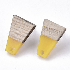 Accessoires de boucles d'oreilles en résine et bois de cèdre&nbsp;MAK-N032-001A-C03