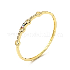 Rechteck & Donut bunter Zirkonia Armreif mit Scharnier&nbsp;BJEW-G659-02G