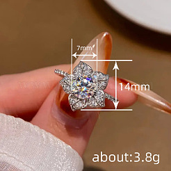 Messing Micro Pave klare Zirkonia Fingerringe&nbsp;WGB381F-01