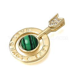 Pendentifs en laiton zircon cubique transparent&nbsp;CU-CBA637A-03G-B