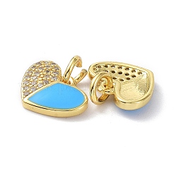 Pendentifs en laiton micro pavés et émaillés en zircone cubique transparent écologiques&nbsp;ZIRC-C021-45G-02