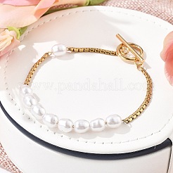 304 Edelstahl Boston Link Ketten Armbänder für Damen&nbsp;BJEW-C089-10G